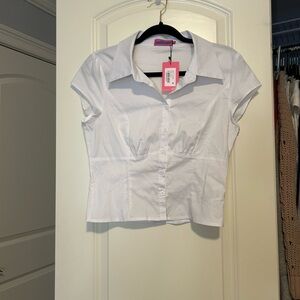 Edikted NWT White Button-Up Top